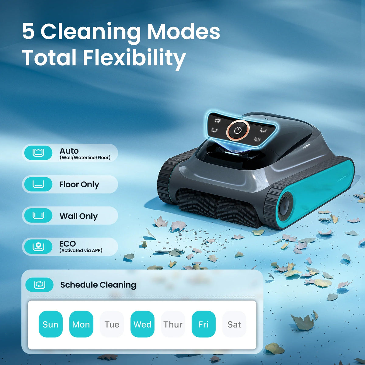 Aiper Scuba S1 Pool Cleaner Robot, Floor, Wall, Waterline, 270-Min