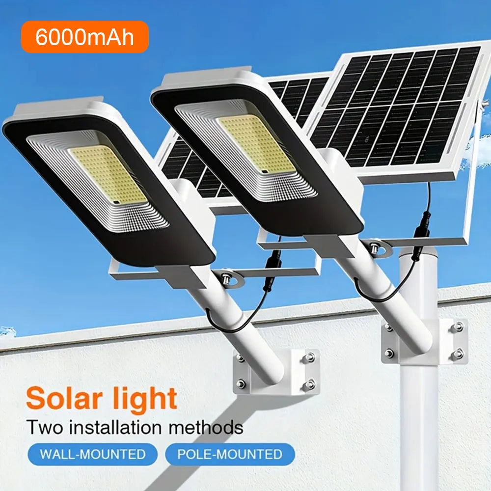 4 Sets of Outdoor Waterproof Solar Lamps, 6000mah Solar Street Lamps