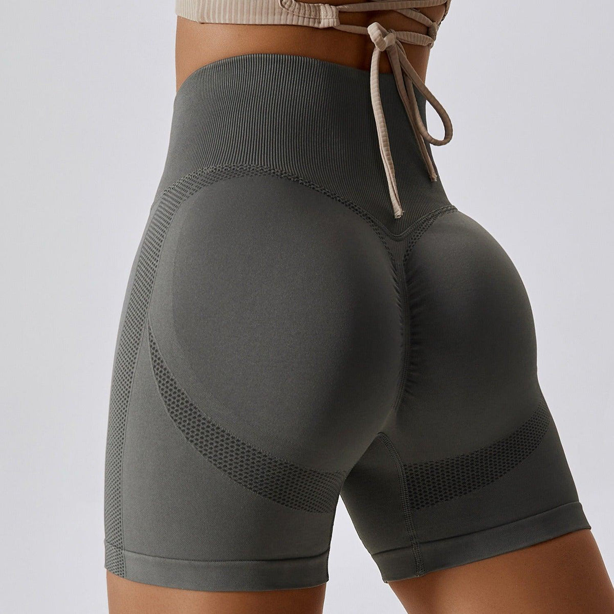 Country Girl High-Waisted Fitness Shorts | Butt Lifting & Ribbed Activewear for Yoga & Running