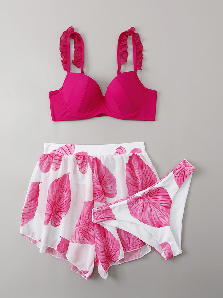Printed Sexy Bikini Three-Piece Swimwear