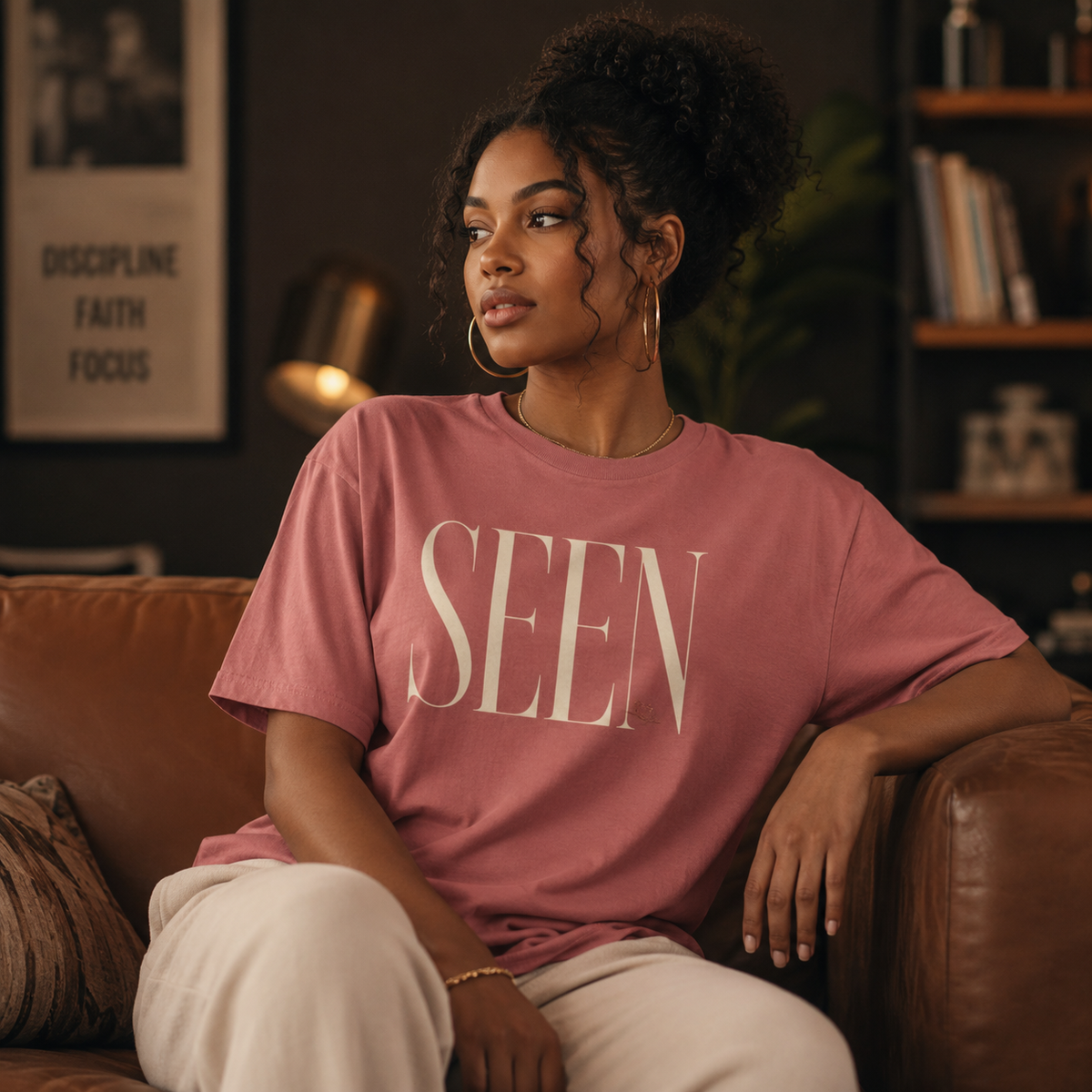 SEEN Premium Graphic Tee | Minimalist Luxury Streetwear Shirt | Identity & Self Worth Apparel
