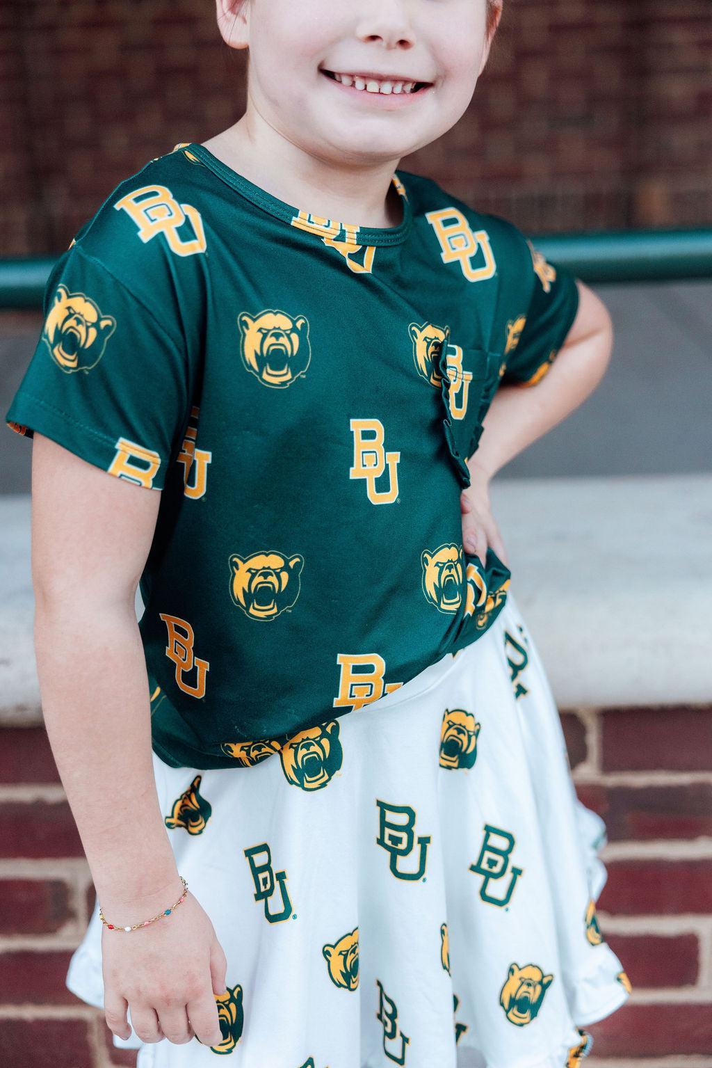 Baylor White Bear Ruffle Twirl Skort