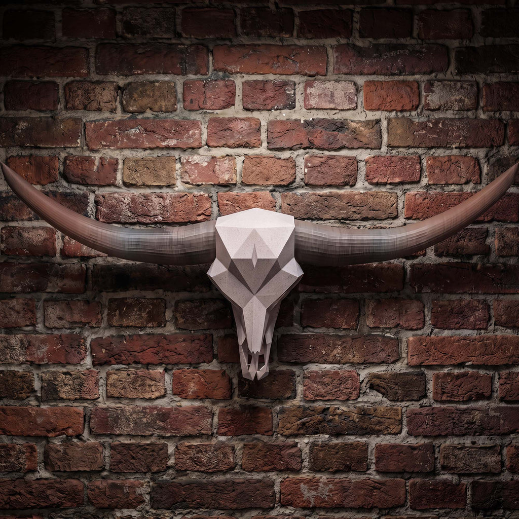 ADG42 Modern Large Steer Skull and Horns Wall Art | 30"