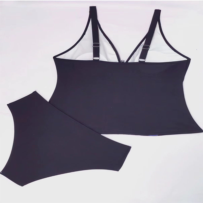 Women's Swimwear  Leaf Print Zipper Plus Size Women's Swimwear