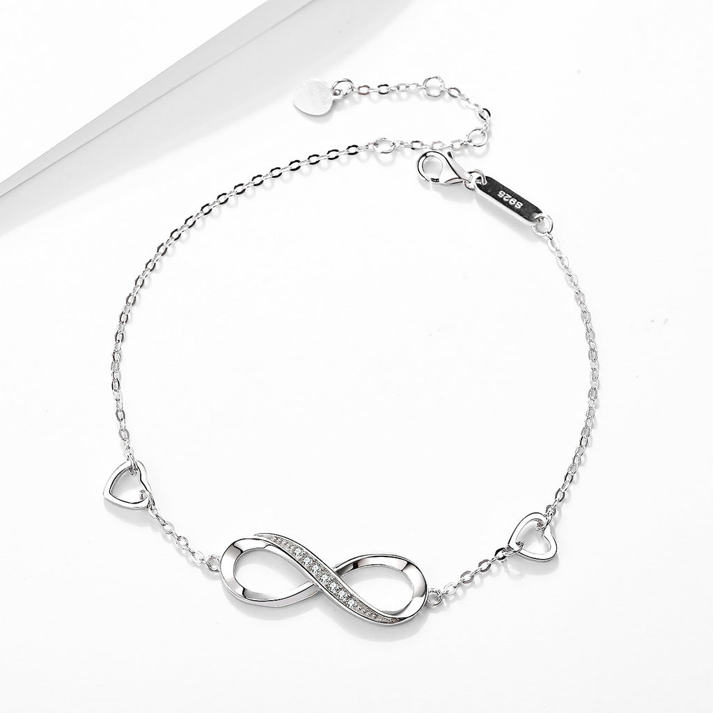 S925 Sterling Silver 8 Character Bracelet Fashion Jewelry Letter Jewelry for Women