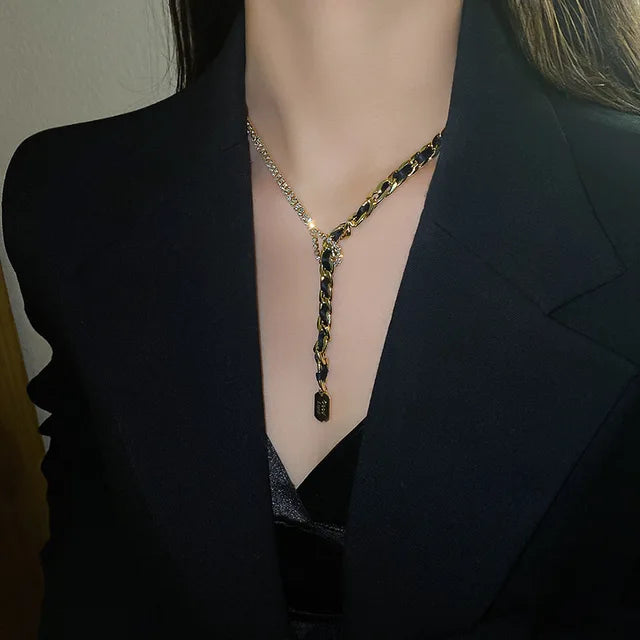 Layered Chain Necklace Neck Chains Lock Pendant Jewelry For Women Punk Choker Padlock Goth Jewelry Grunge Aesthetic Accessories