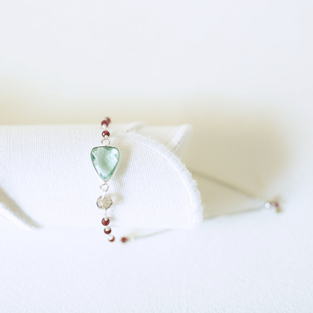 Green Amethyst Silver Isla Bracelet