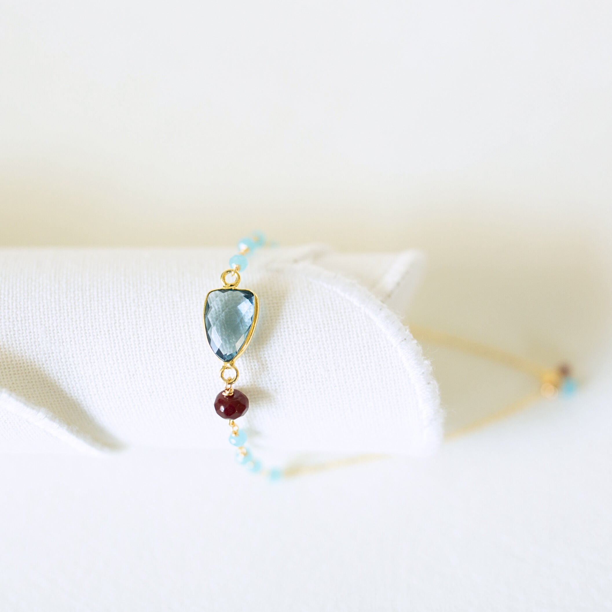 London Blue Quartz Gold Isla Bracelet