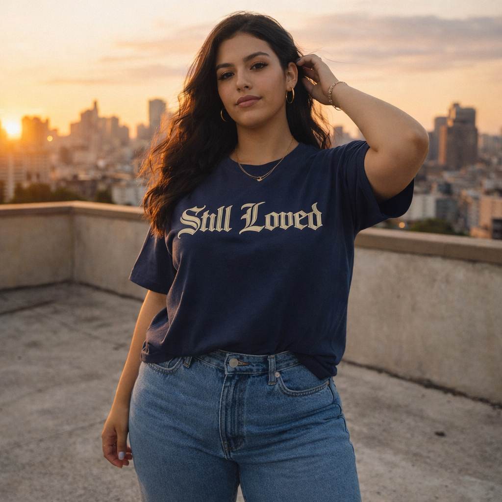 Still Loved. Chrome Outline Oversized Boxy Tee