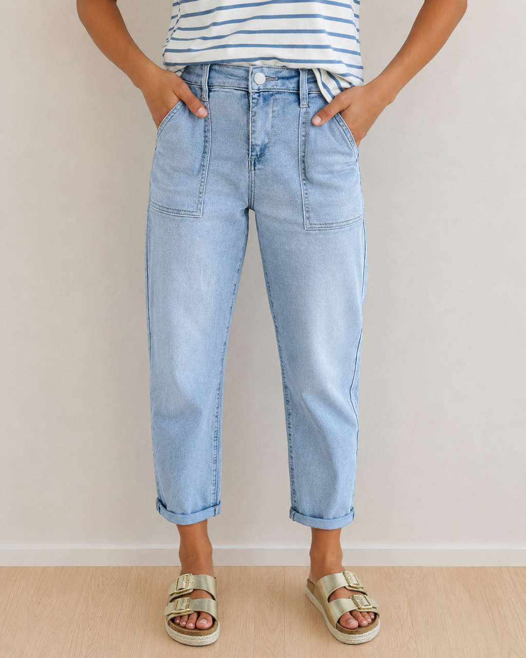 Calla High Rise Relaxed Patch Pocket Jeans