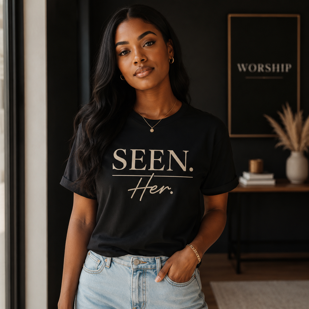 SEEN. Her. Short Sleeve Tee — Cream Design