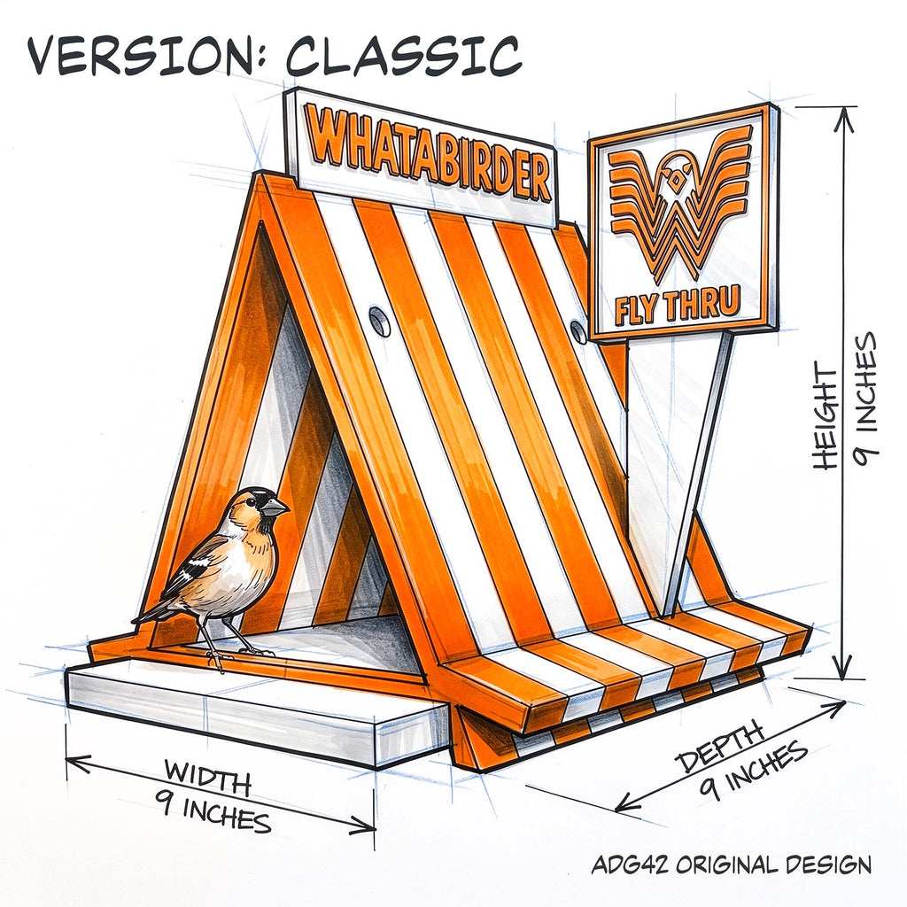 ADG42 The Whatabirder Parody Bird Feeder | Classic or Cafe Style