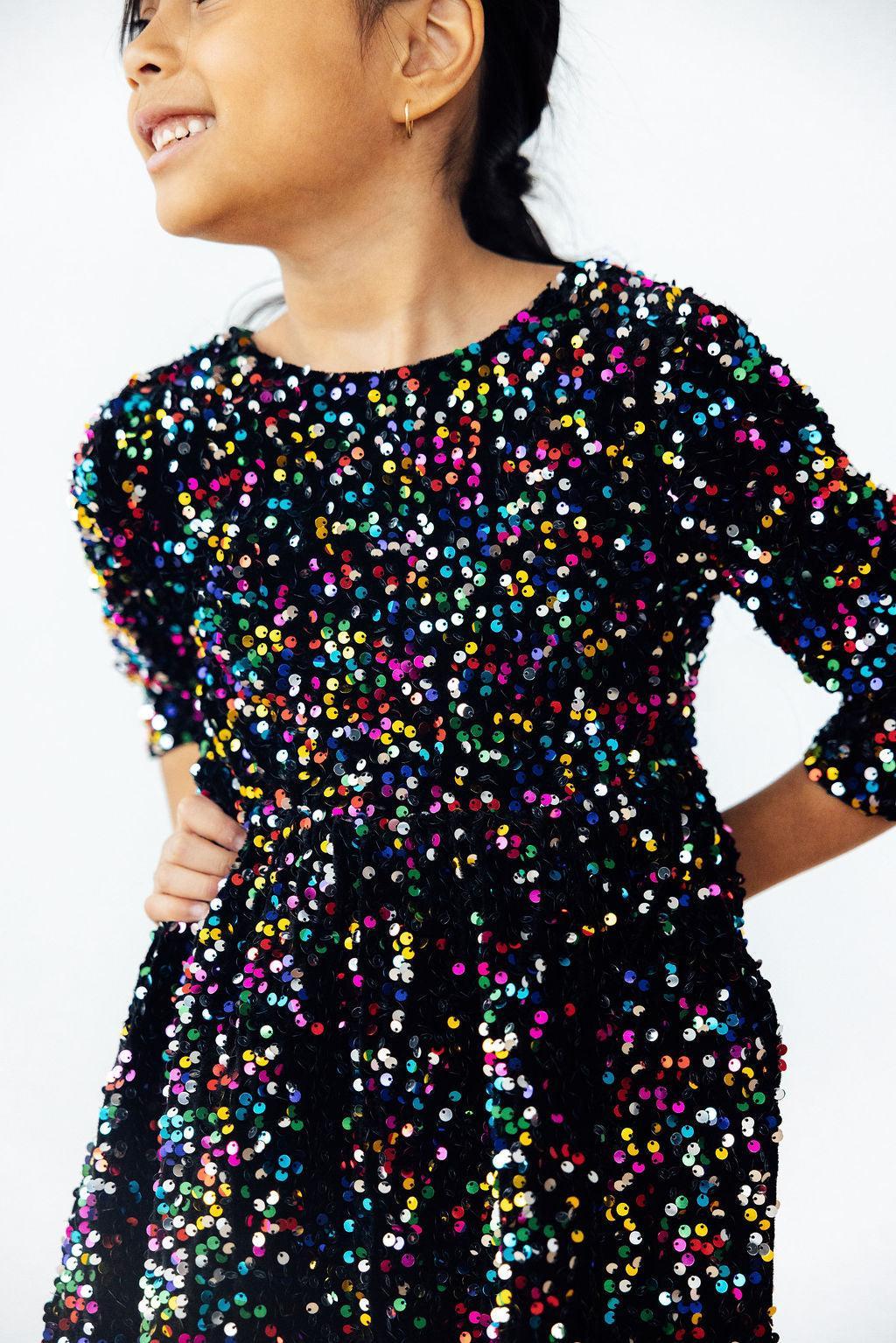 Confetti Velvet Sequin Dress