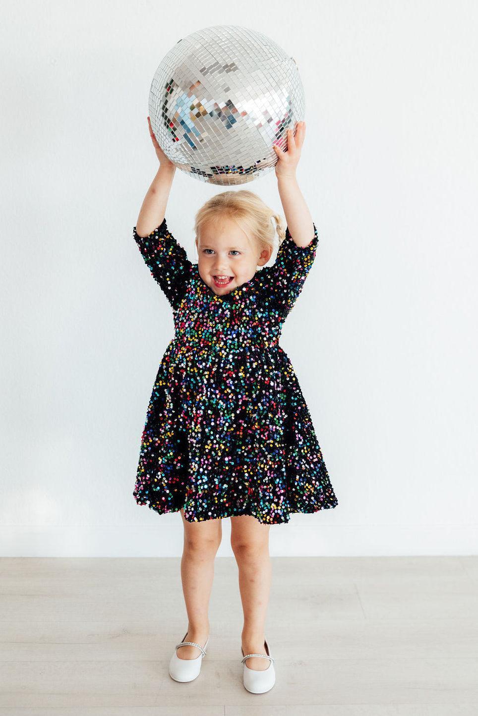 Confetti Velvet Sequin Dress