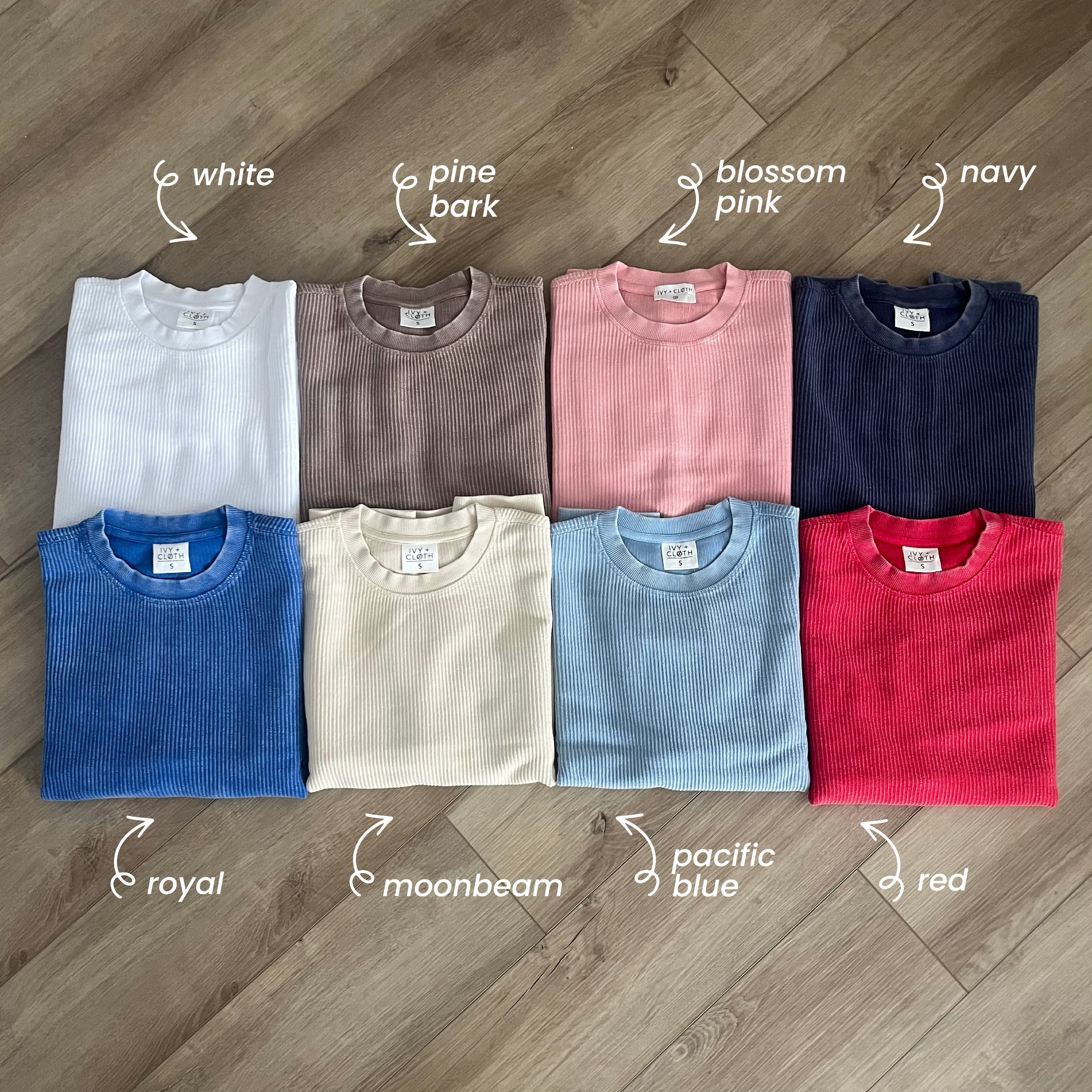 Pacific Blue Oversized Corded Crew