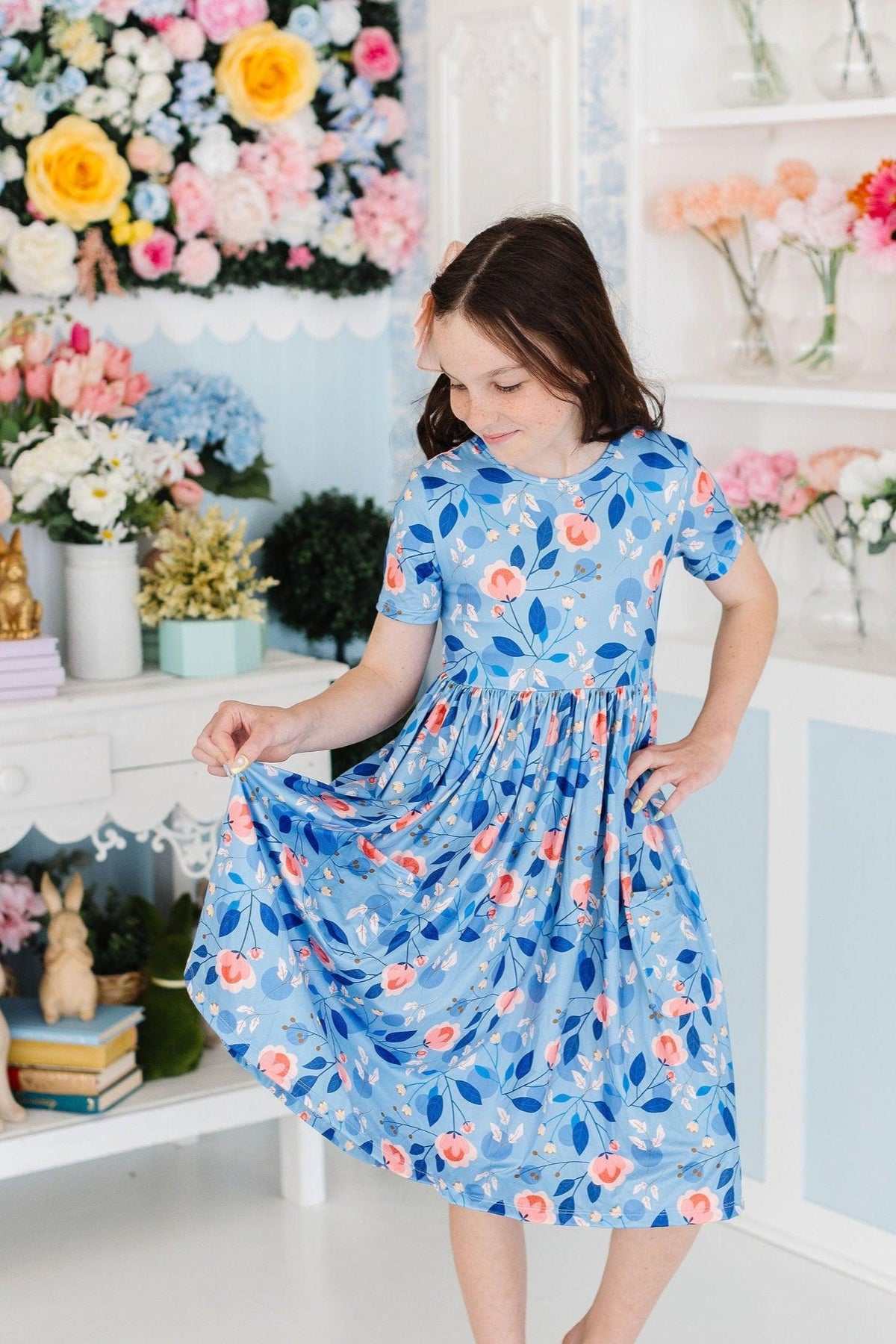 Country Blooms S/S Pocket Twirl Dress
