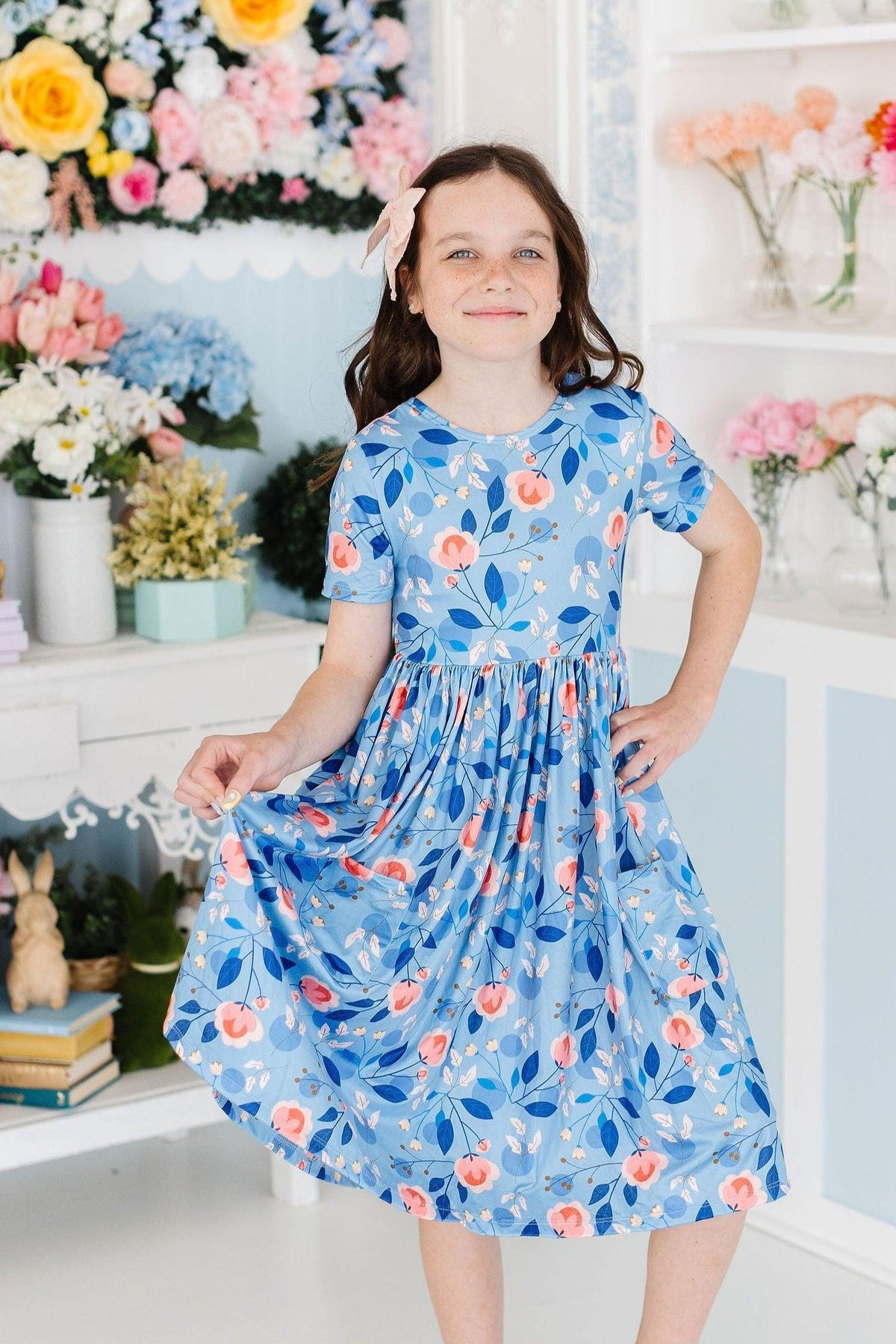 Country Blooms S/S Pocket Twirl Dress