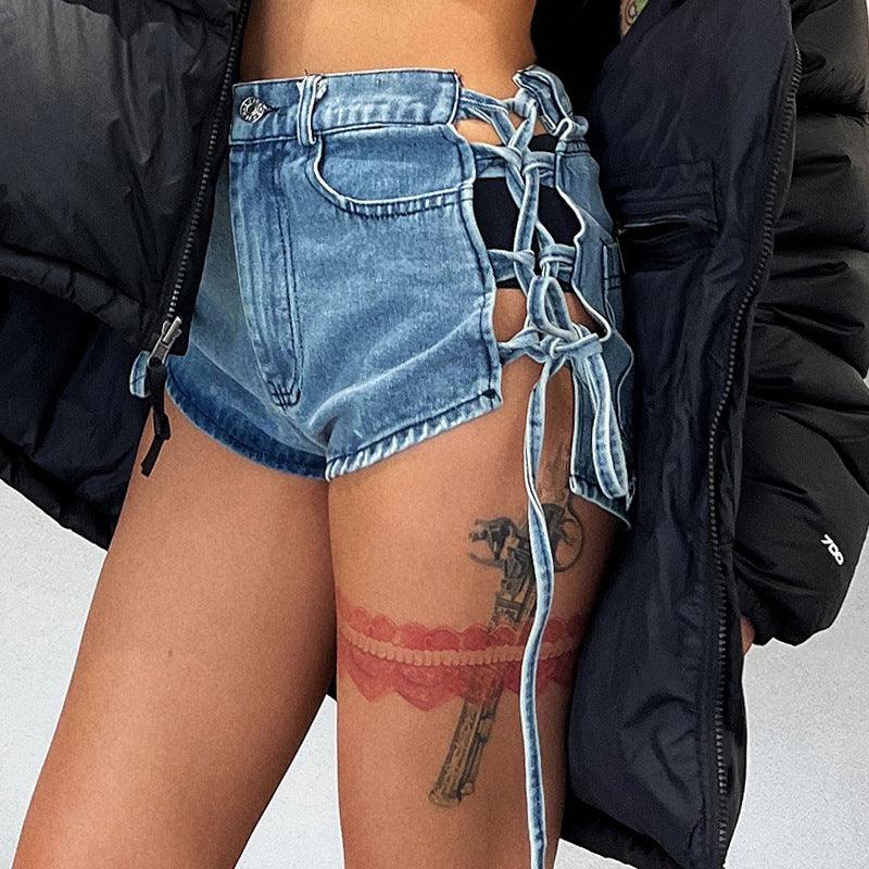 Sexy Western High-Waisted Denim Shorts – Comfortable & Stylish Light Blue Denim Shorts