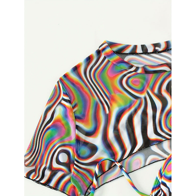 Sexy Printed Bikini Three-Piece Swimwear Set