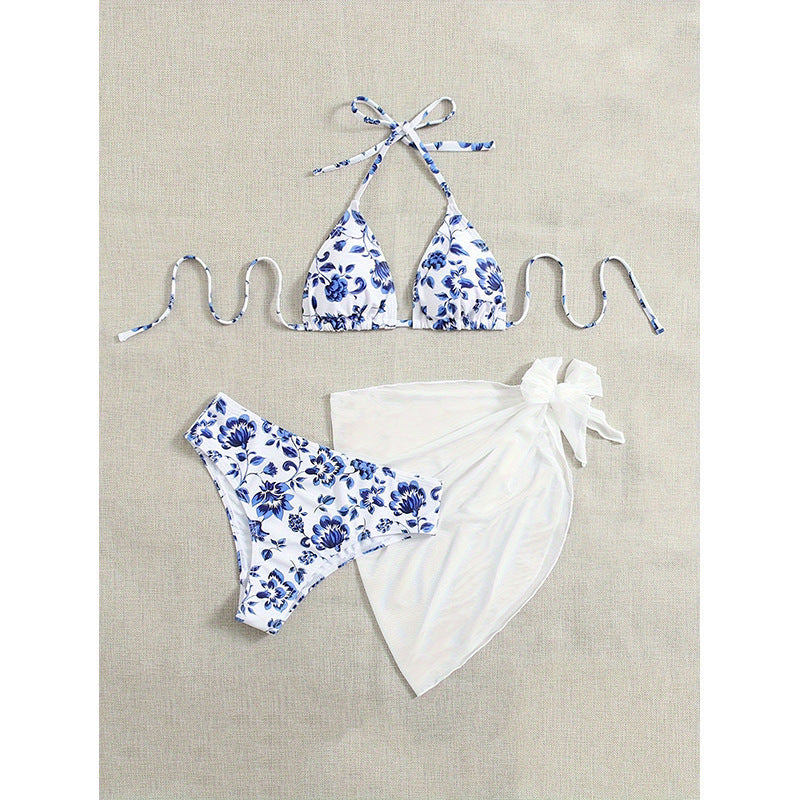 Sexy Printed Bikini Three-Piece Swimwear Set