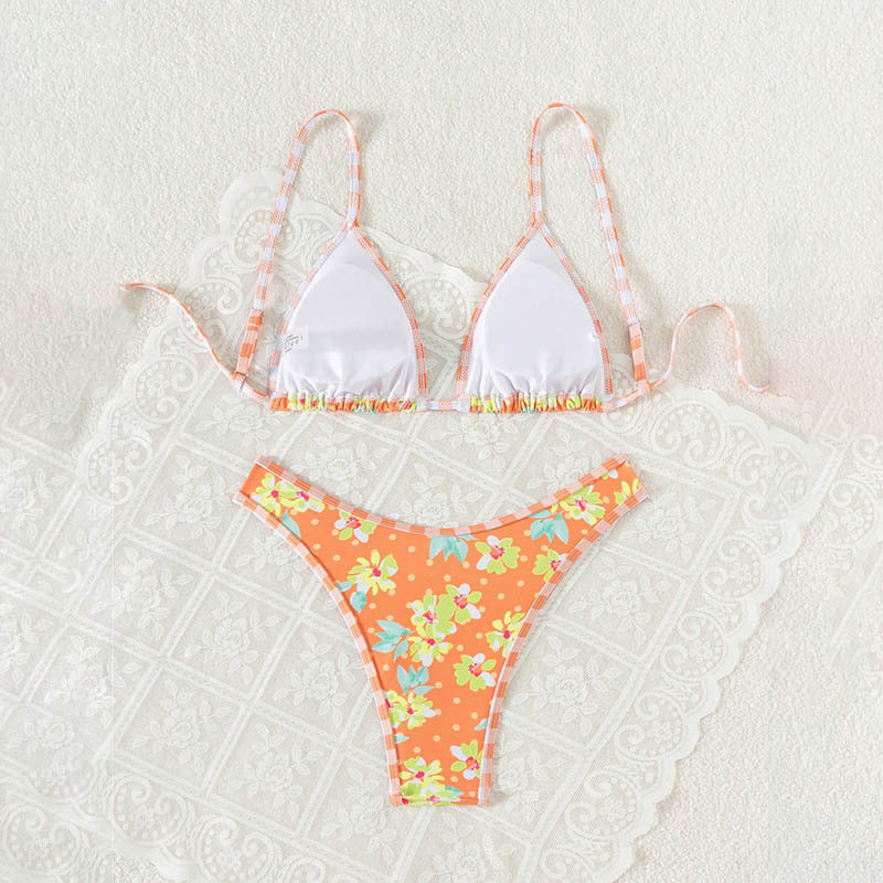 Printed Tie-Strap Bikini Swimwear for Women