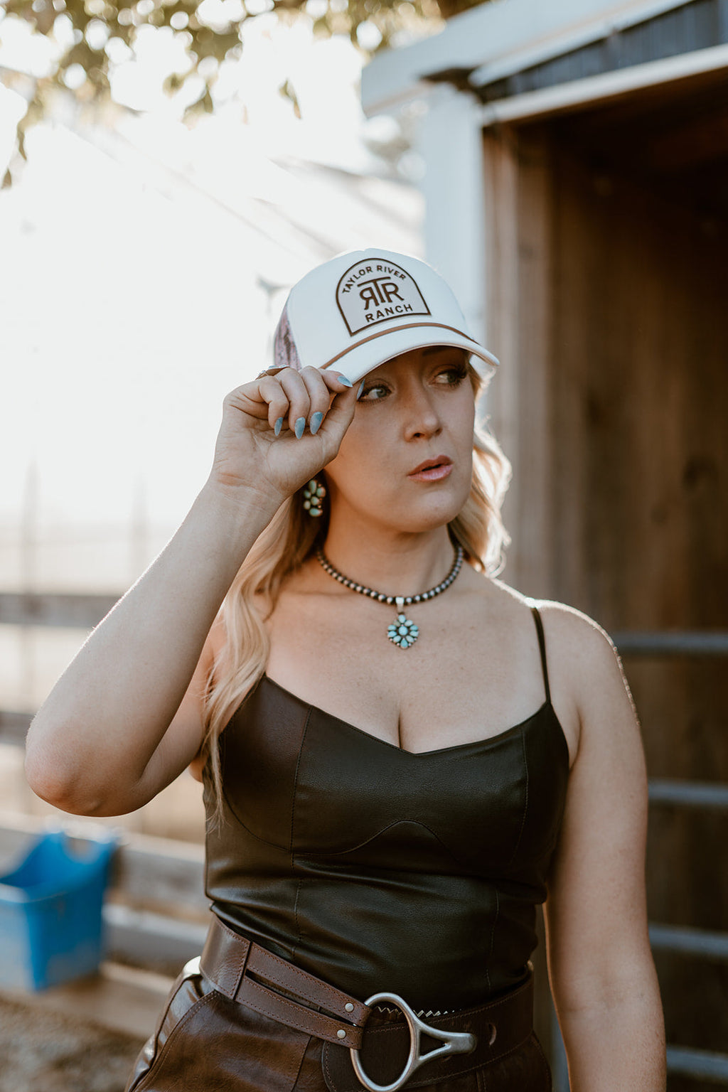 Taylor River Ranch -  Embroidered  Patch on Trucker Hat