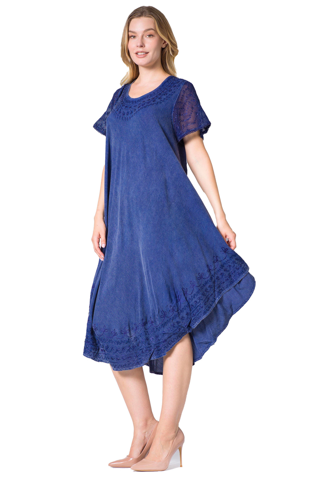 Sakkas Everyday Essentials Cap Sleeve Caftan Dress / Cover Up