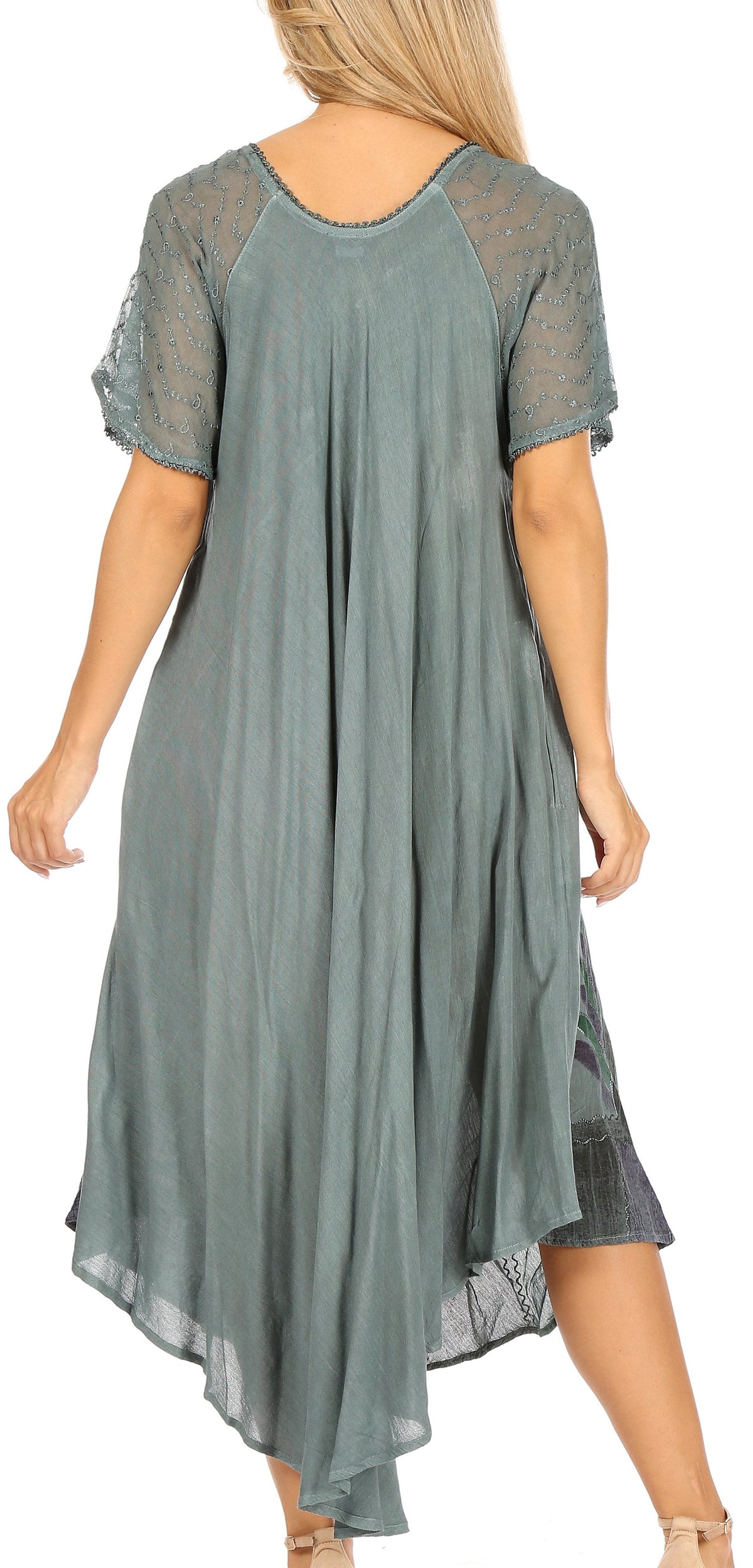 Sakkas Kai Palm Tree Caftan Tank Dress / Cover Up