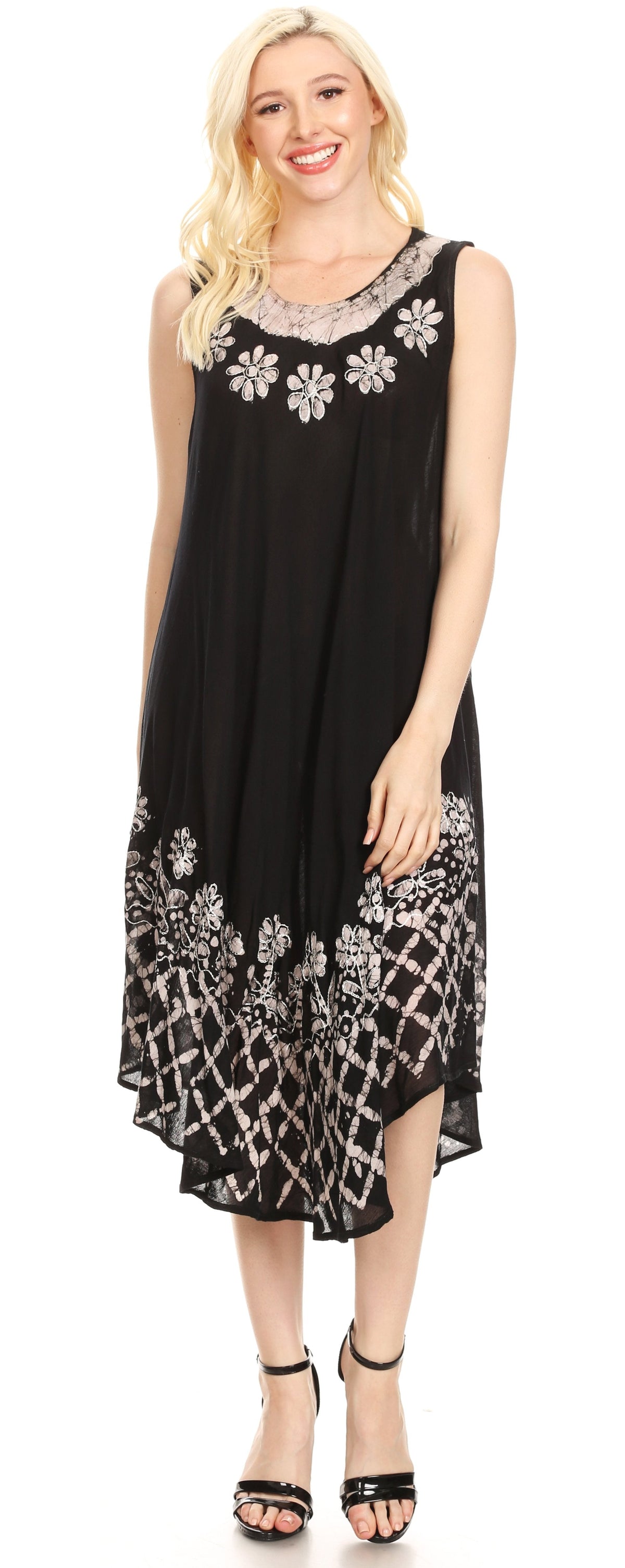 Sakkas Esme Women's Casual Midi Loose Fit Sleeveless Tank Dress Cover-up