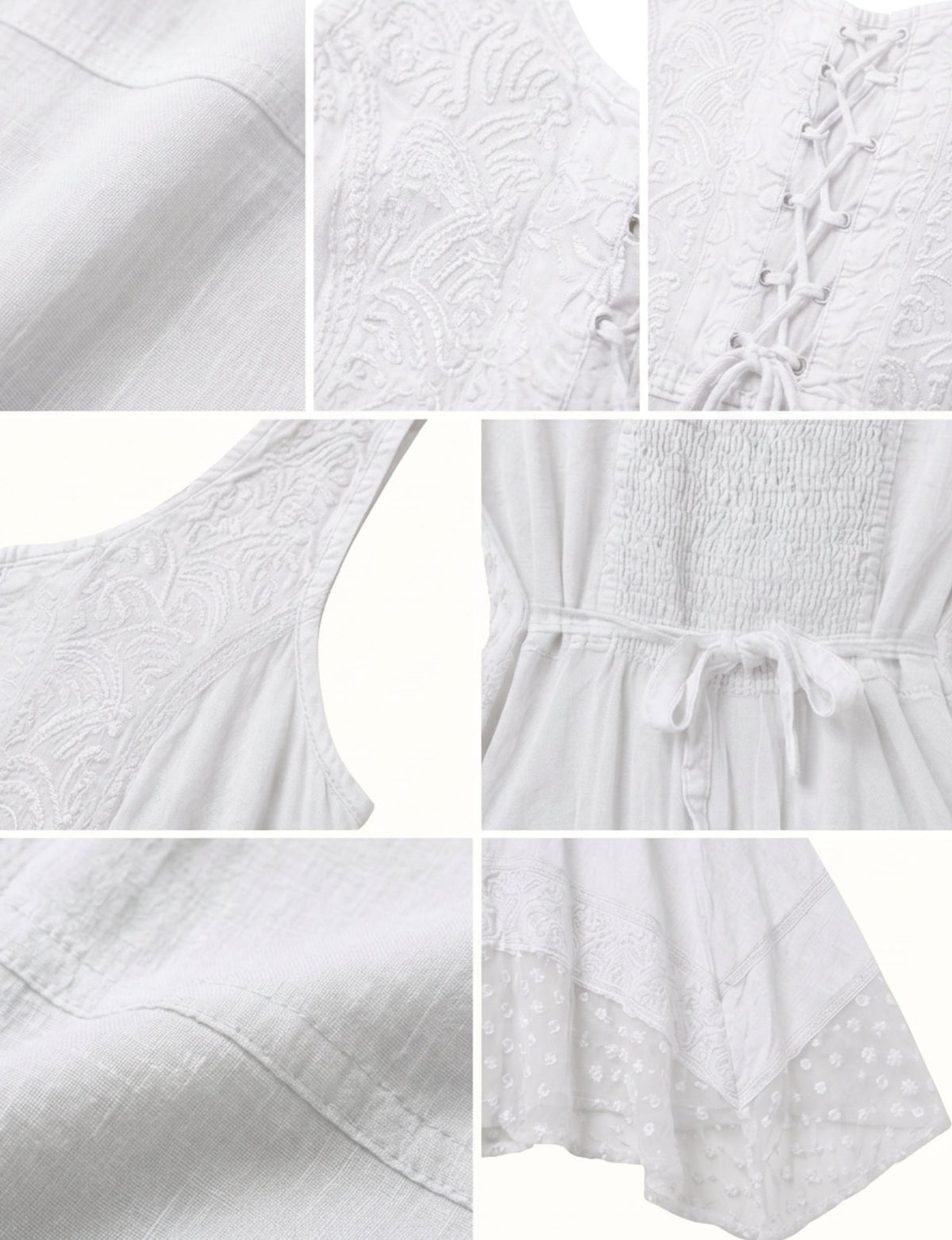 Sakkas Magdilena Stonewashed Corset Front Embroidered Dress