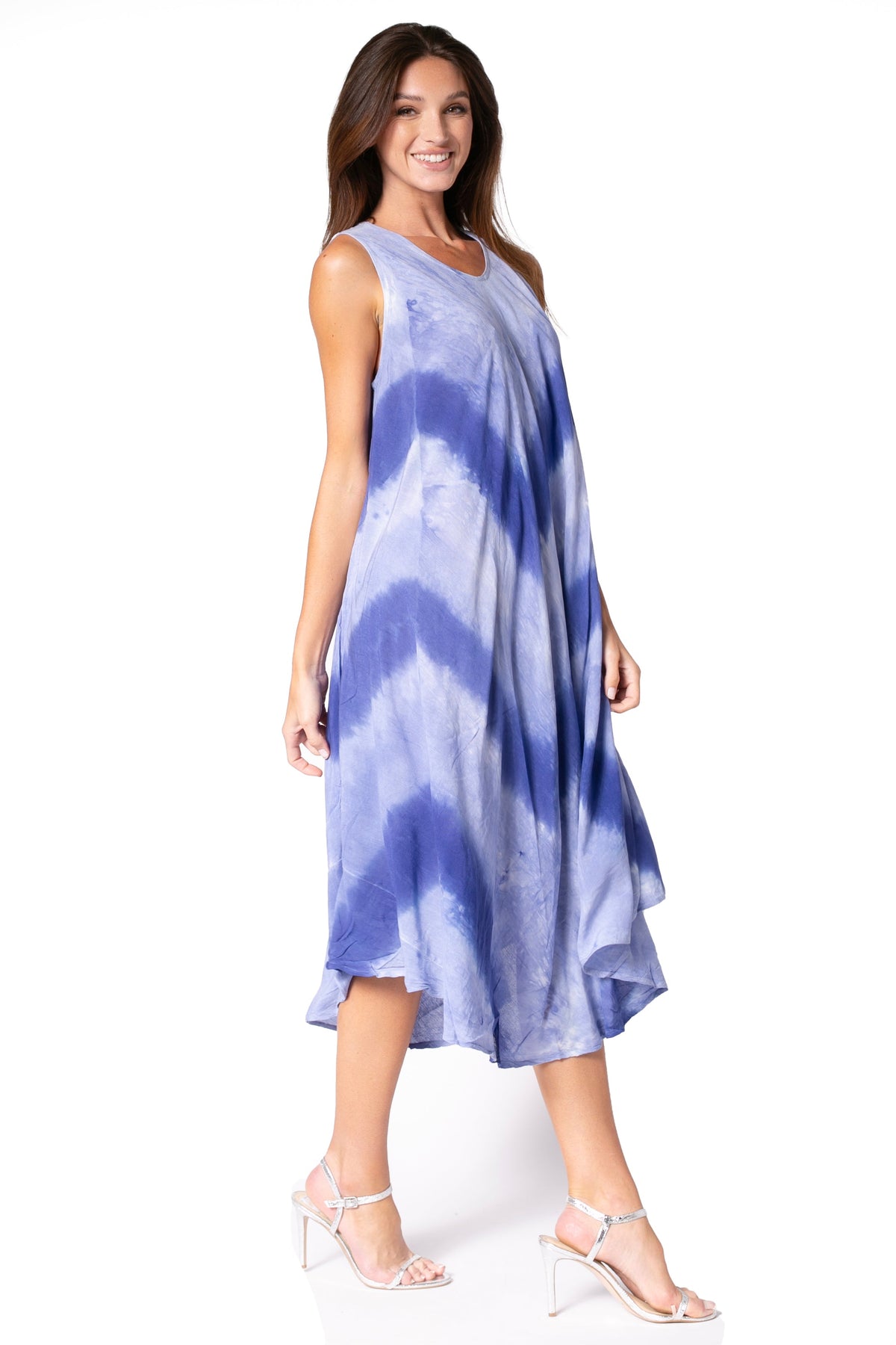 Sakkas Neja Women's Casual Maxi Summer Sleeveless Loose Fit Tie Dye Tank Dress