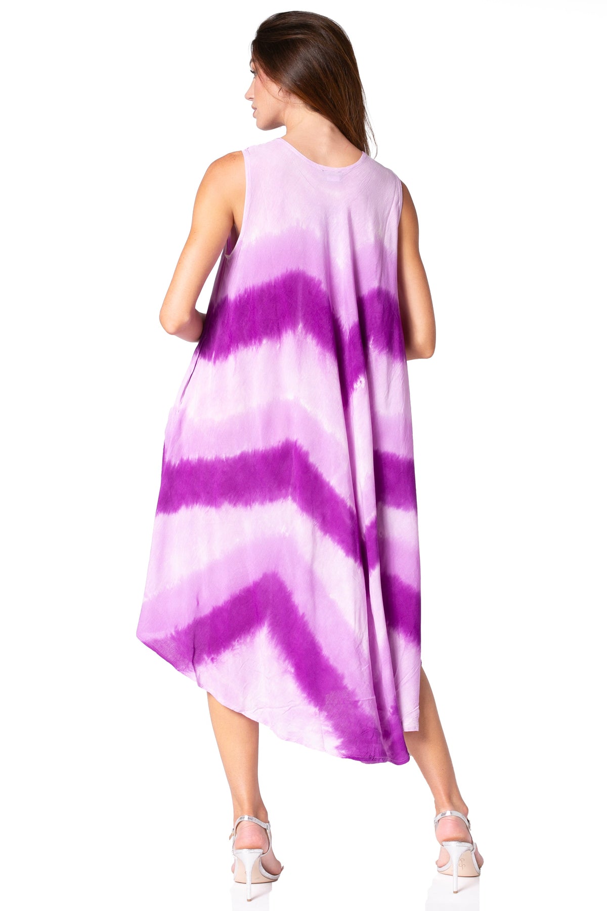 Sakkas Neja Women's Casual Maxi Summer Sleeveless Loose Fit Tie Dye Tank Dress
