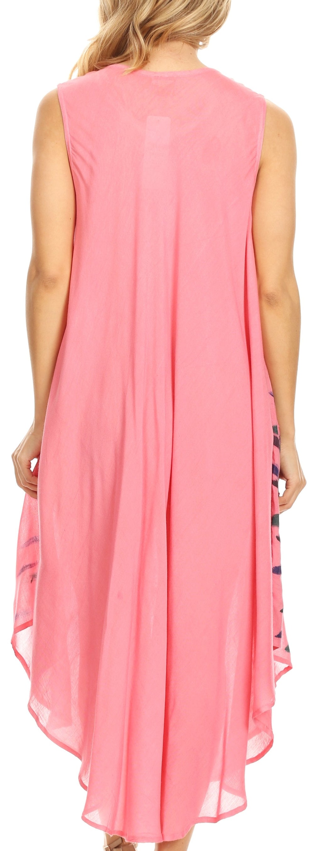 Sakkas Tia Women's Casual Summer Maxi Loose Fit Sleeveless Tank Dress Cover-up