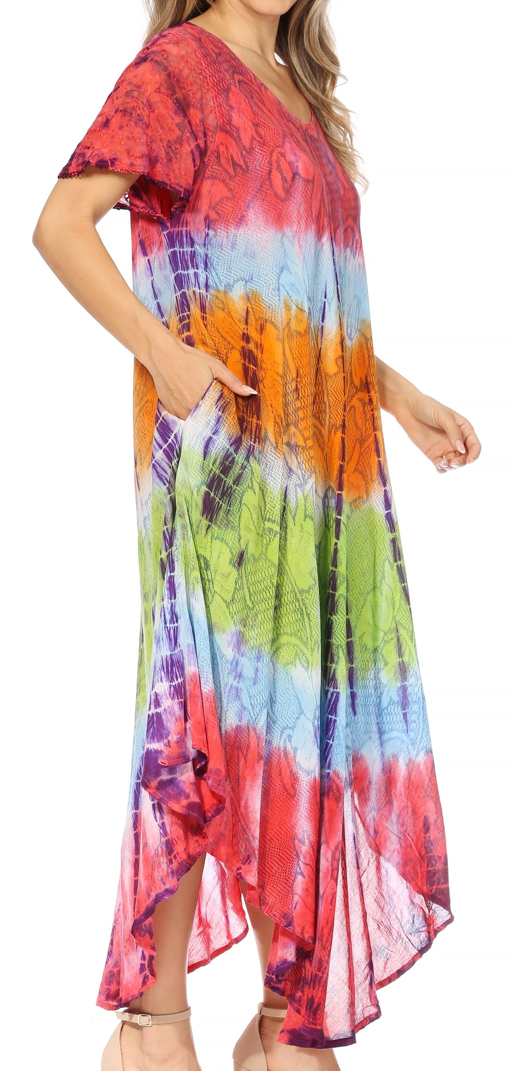 Sakkas Mika Ombre Floral Caftan Dress