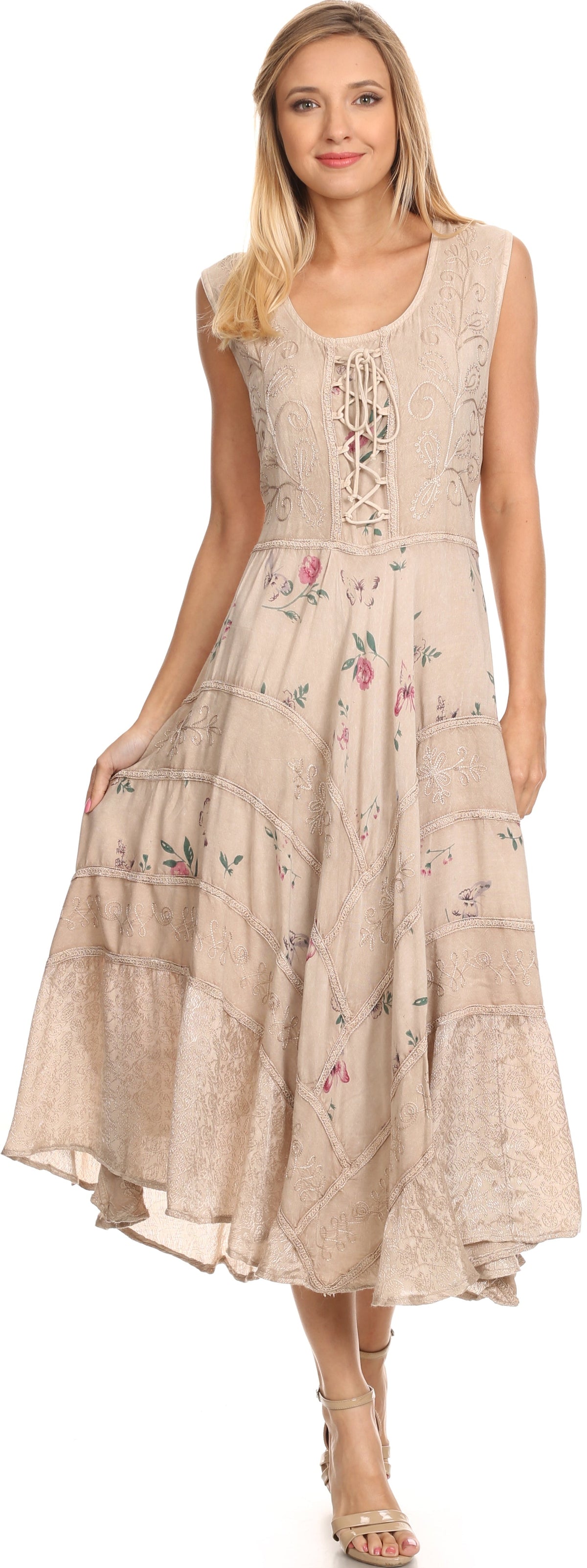 Sakkas Garden Goddess Corset Style Dress