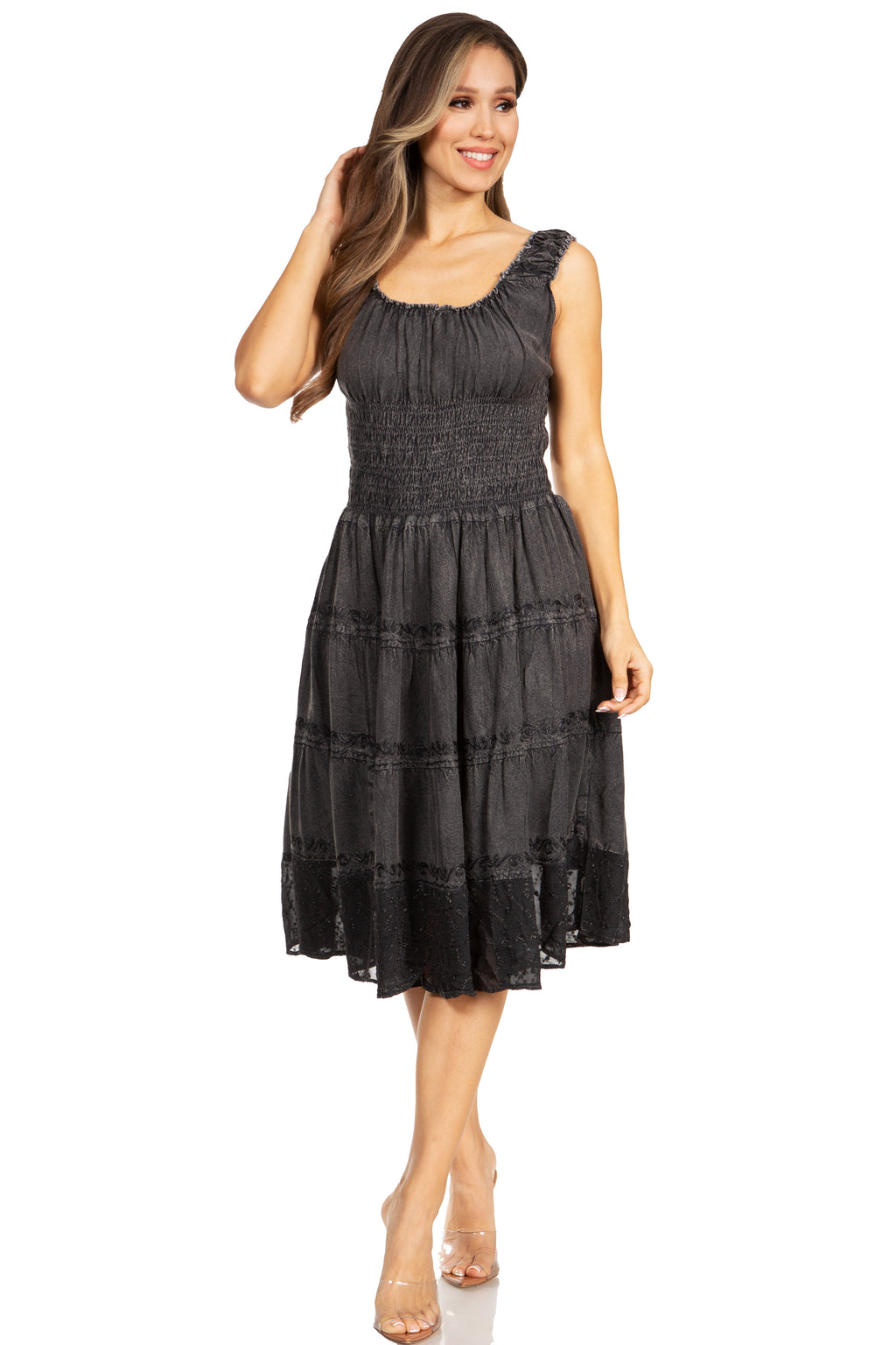 Sakkas Spring Maiden Ombre Peasant Dress