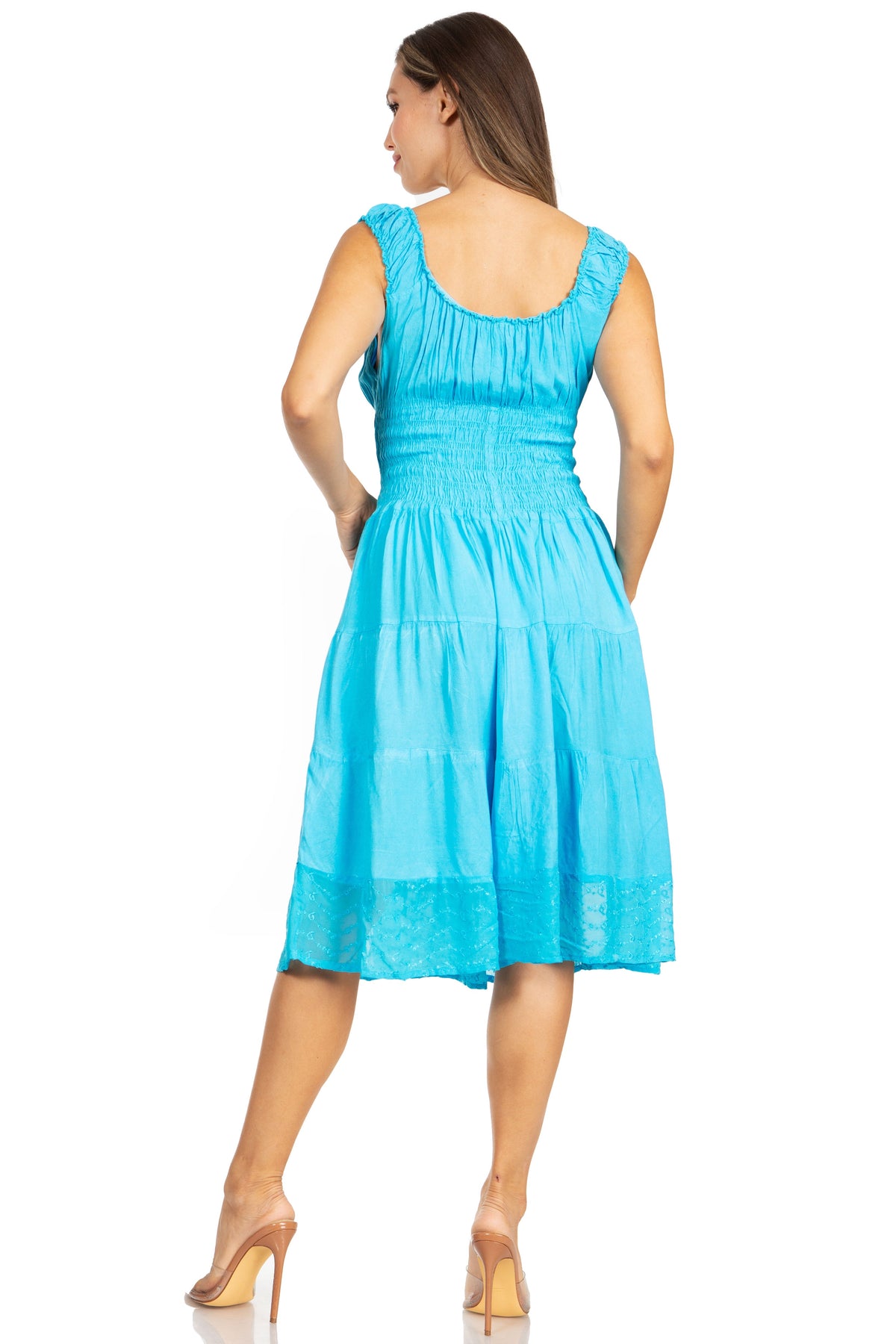 Sakkas Spring Maiden Ombre Peasant Dress