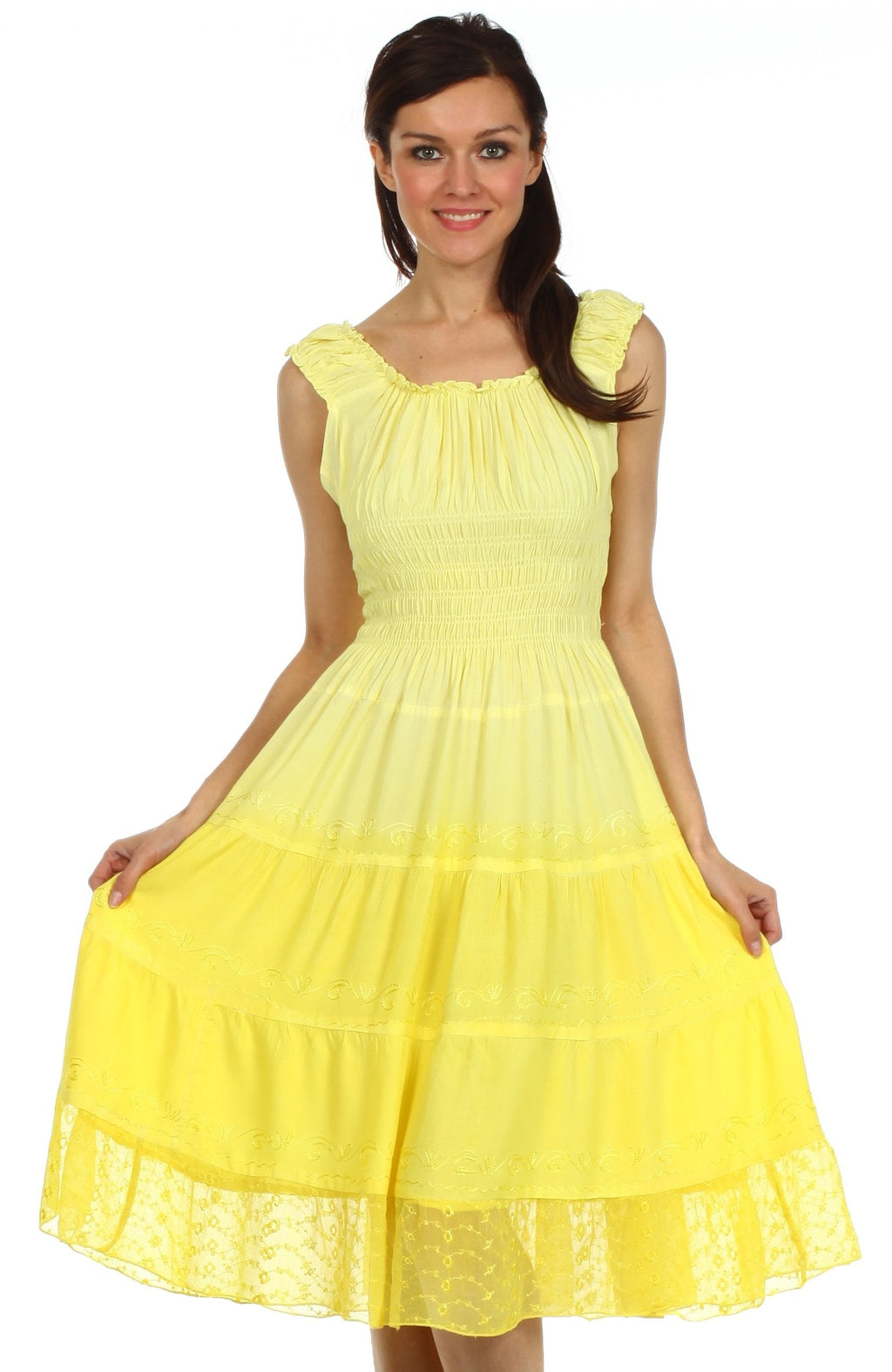 Sakkas Spring Maiden Ombre Peasant Dress