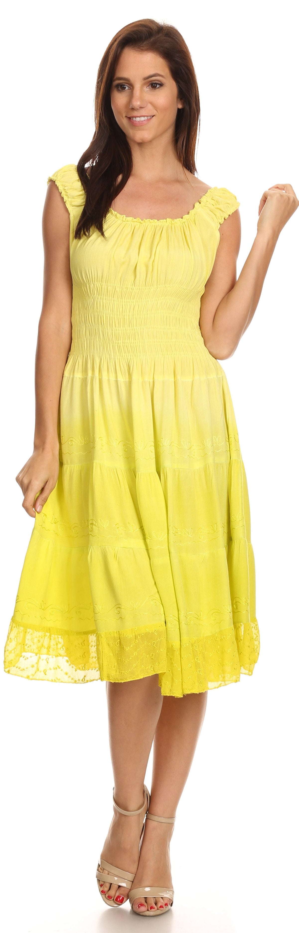Sakkas Spring Maiden Ombre Peasant Dress