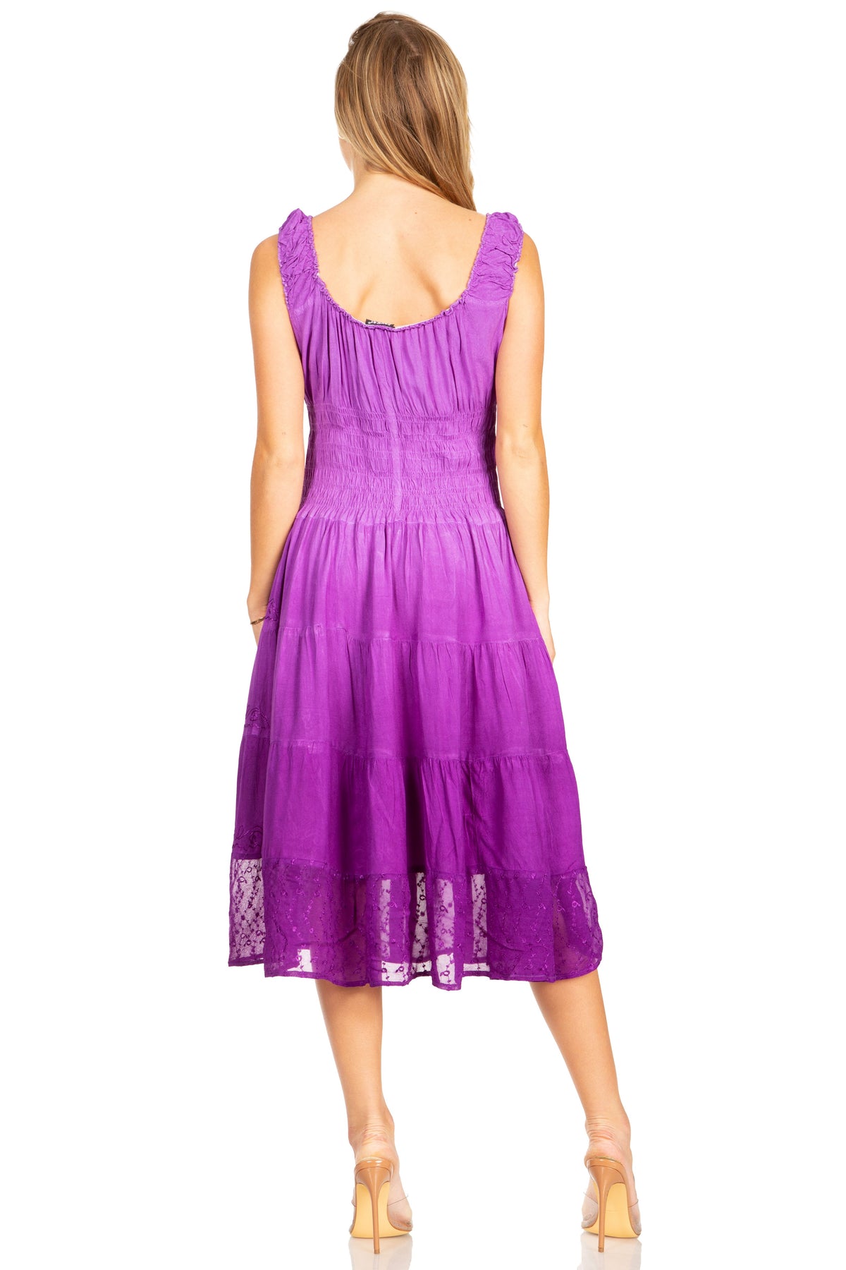 Sakkas Spring Maiden Ombre Peasant Dress