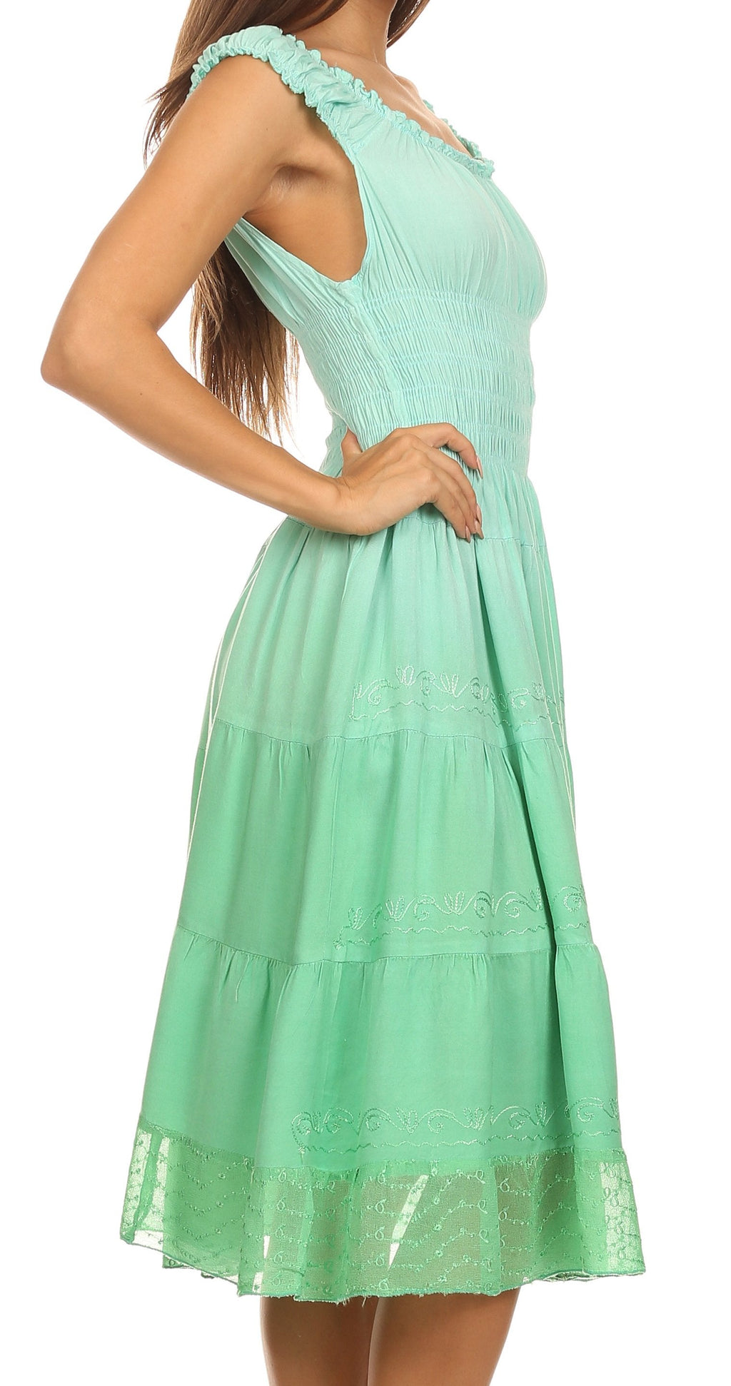 Sakkas Spring Maiden Ombre Peasant Dress