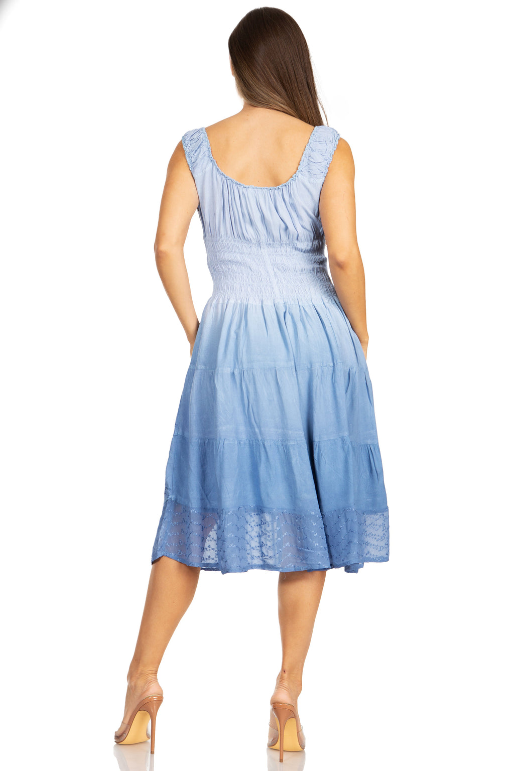 Sakkas Spring Maiden Ombre Peasant Dress