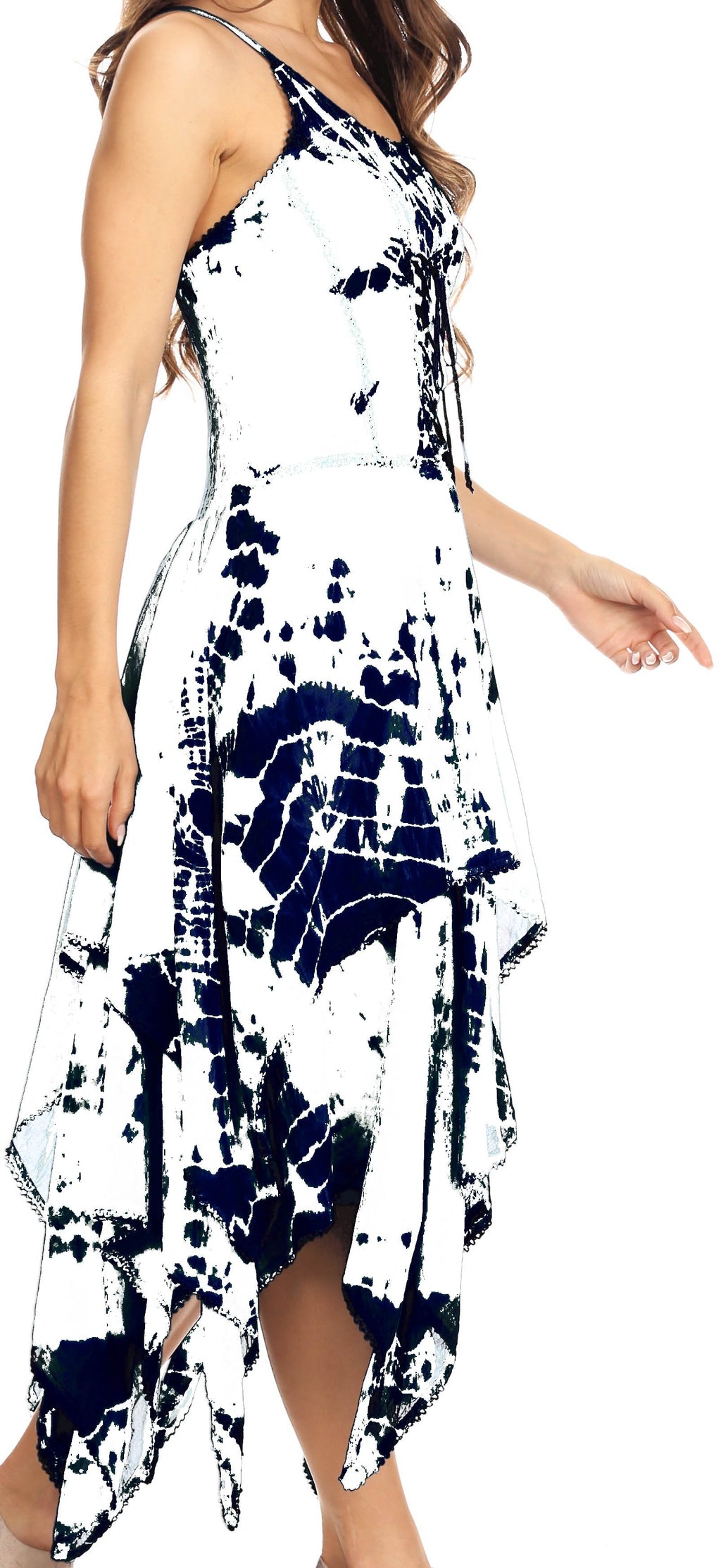 Sakkas Annabella Corset Bodice Handkerchief Hem Dress