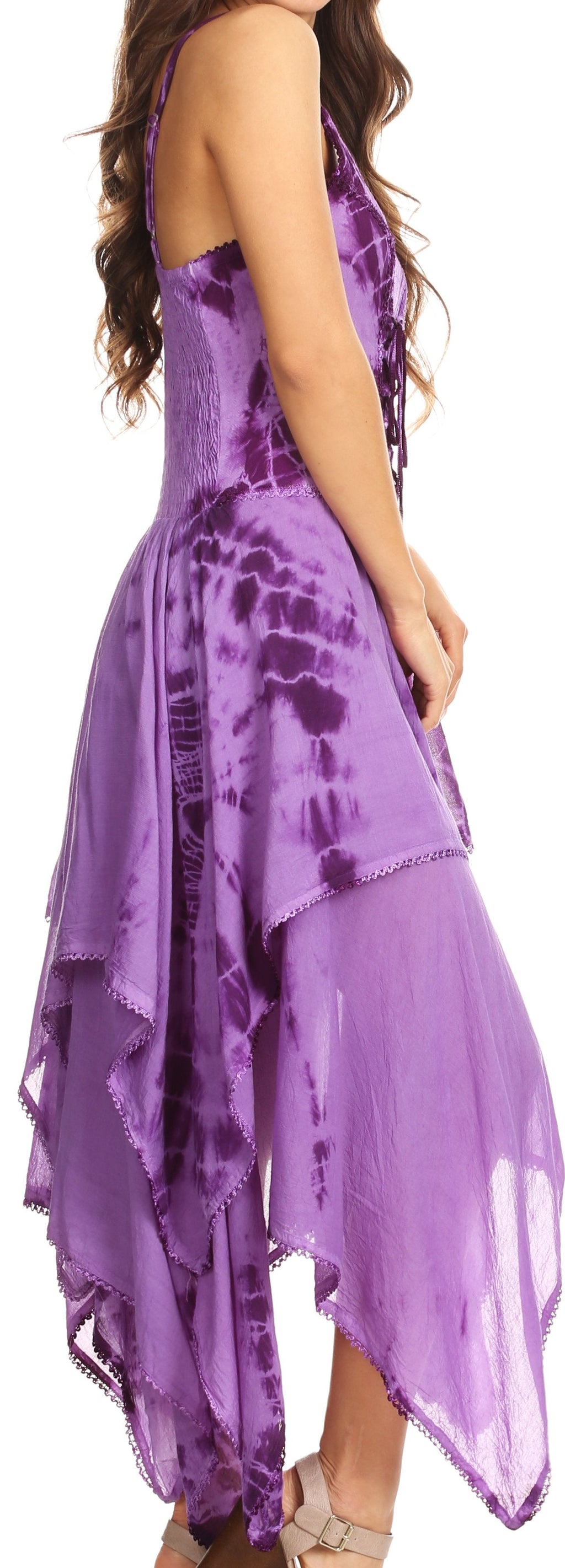 Sakkas Annabella Corset Bodice Handkerchief Hem Dress