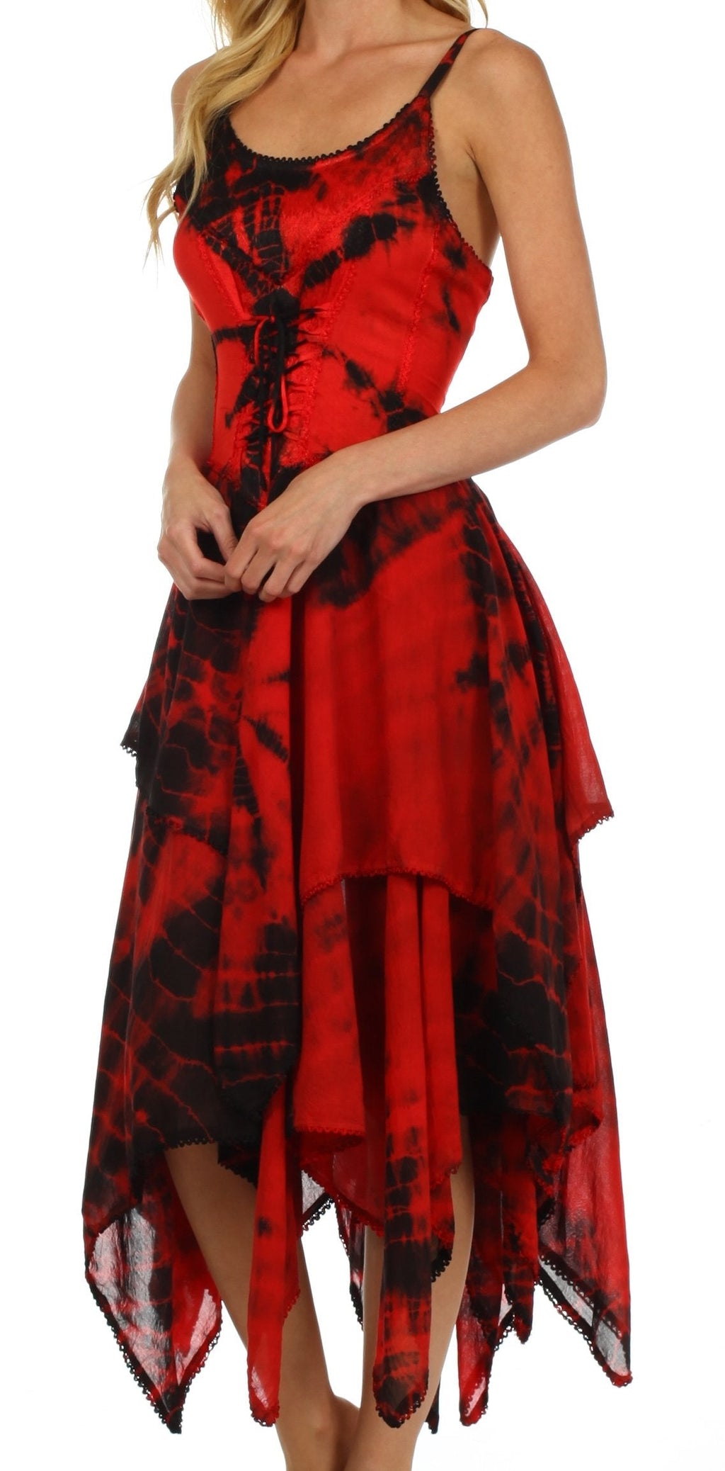 Sakkas Annabella Corset Bodice Handkerchief Hem Dress