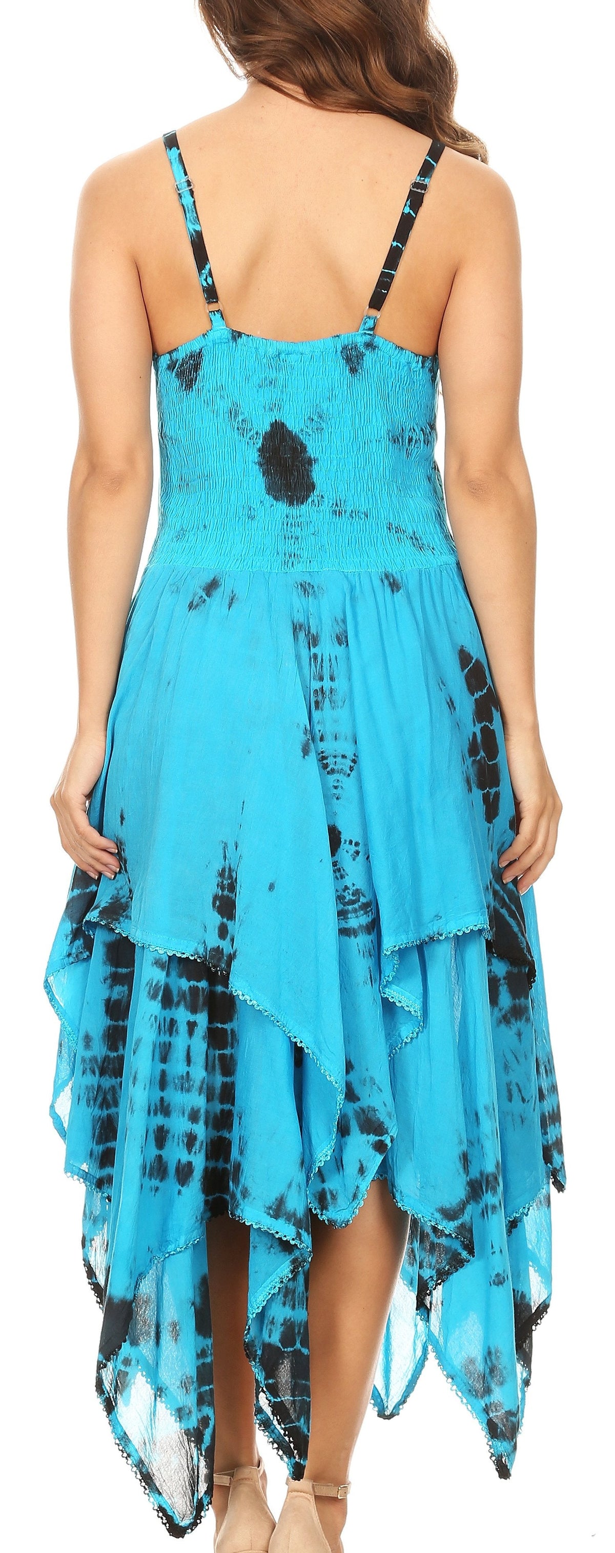 Sakkas Annabella Corset Bodice Handkerchief Hem Dress