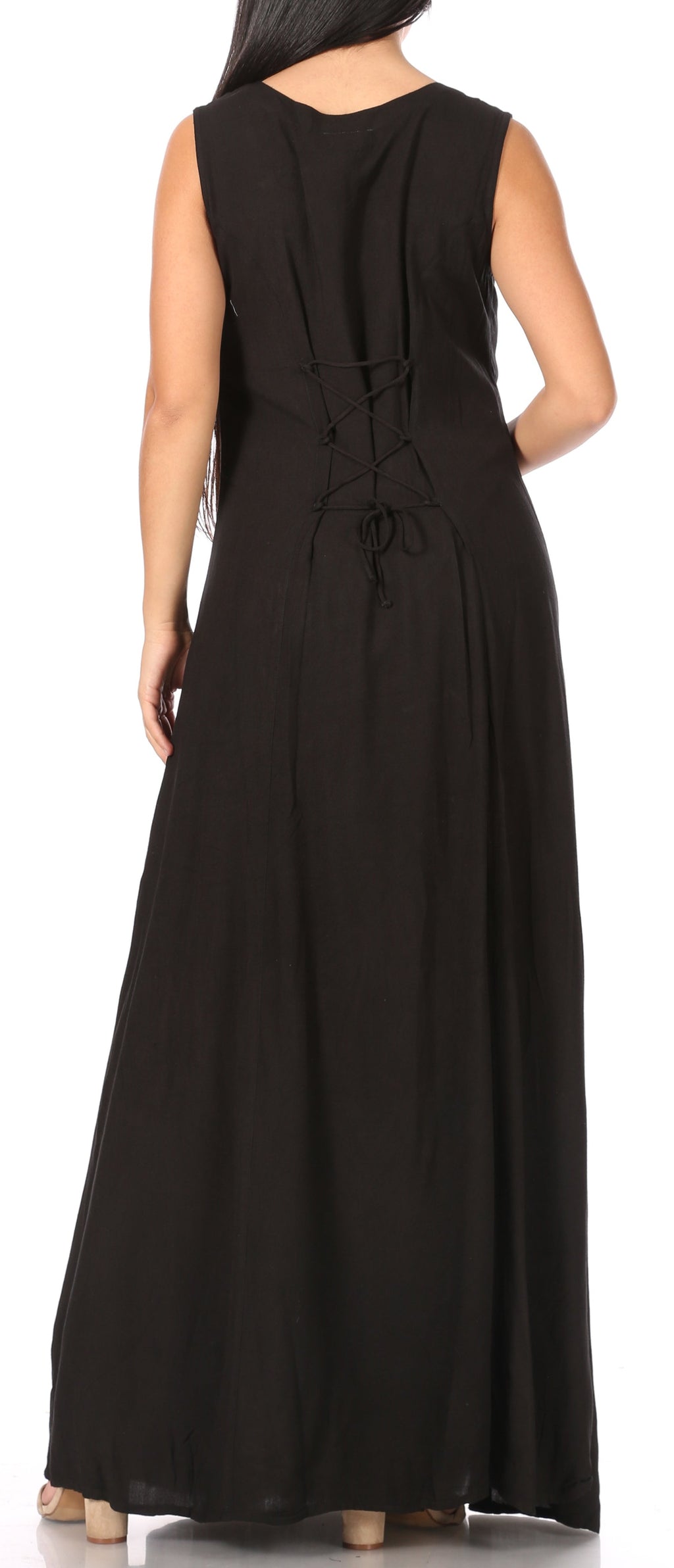 Sakkas Riva Women's Sleeveless Chemise + Over Dress Medieval Celtic Renaissance