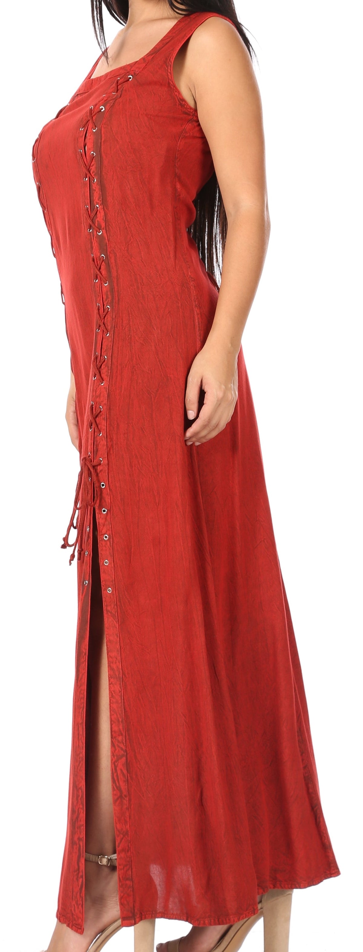 Sakkas Riva Women's Sleeveless Chemise + Over Dress Medieval Celtic Renaissance