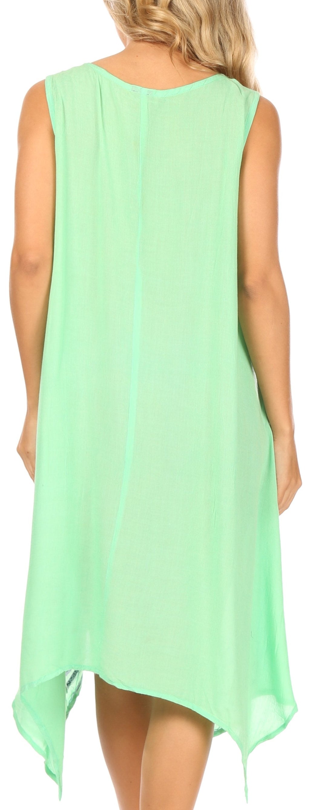 Sakkas Tinna Women's Casual Sleeveless Tank Flare Midi Boho Print Dress Cover-up