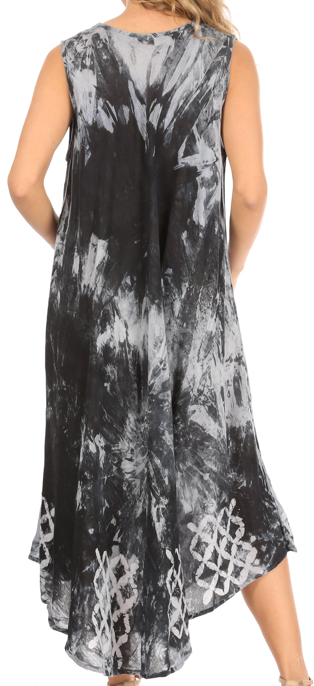 Sakkas Arema Women's Casual Summer Sleeveless Caftan Maxi Tent Dress Batik Loose